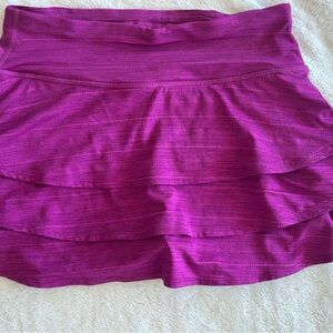 Athleta Pink Bubble Mini Skirt with Ruffled Tiered Design